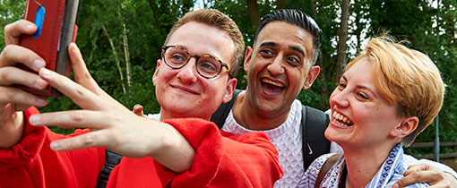 A trio of students taking a selfie